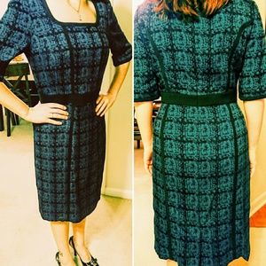 Alex Marie Black and Blue Sheath Dress